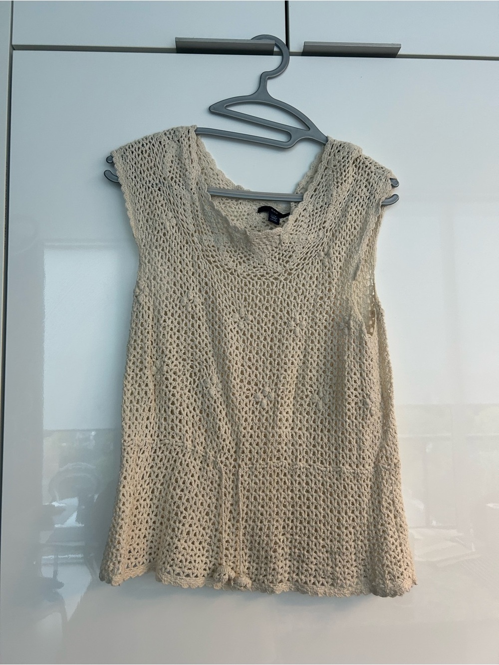 GAP Crochet Sleeveless Tank Top - Cream